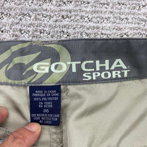 Gotcha Sports Shorts Men 36 Brown Chino Short Pants Activewear Polyester Casual - Picture 5 of 15